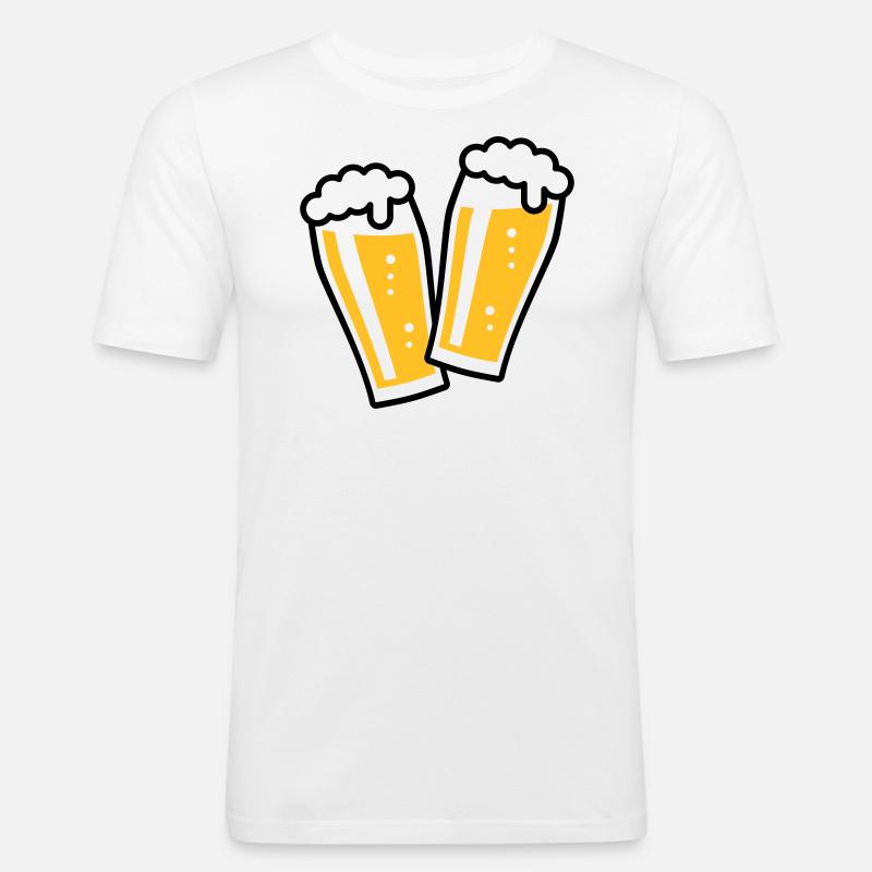 XDoppelter Willie (2) - Männer Slim Fit T-Shirt - Weiß