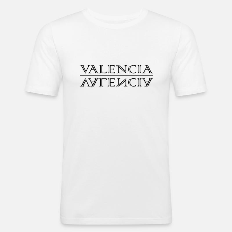Valencia Reflection - Männer Slim Fit T-Shirt - Weiß