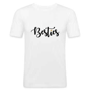 Besties - Männer Slim Fit T-Shirt - Weiß - Vorne - Nik (191cm)