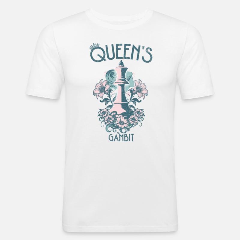 Gambit de la dame - T-shirt près du corps Homme - blanc