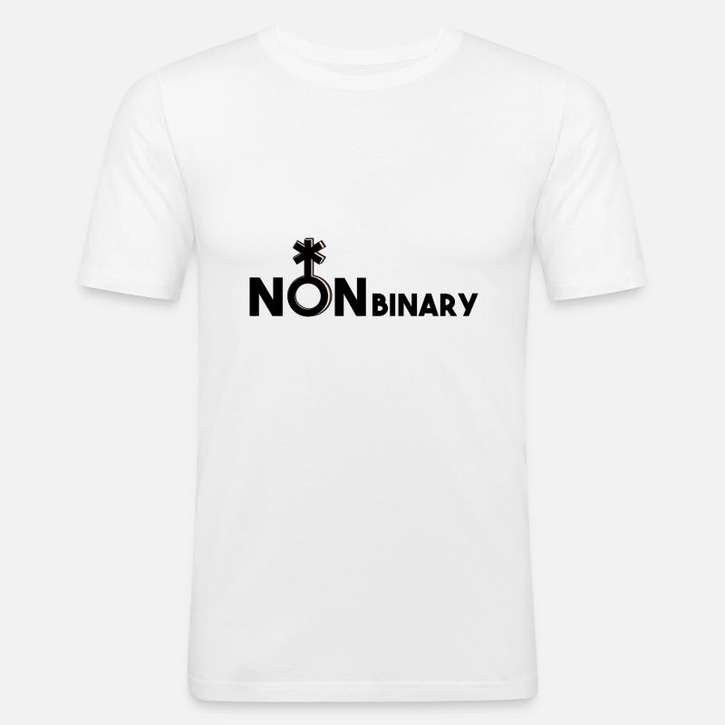 Nonbinary nonbinary nonbinary symbol multi-driving - Men's Slim Fit T-Shirt - white