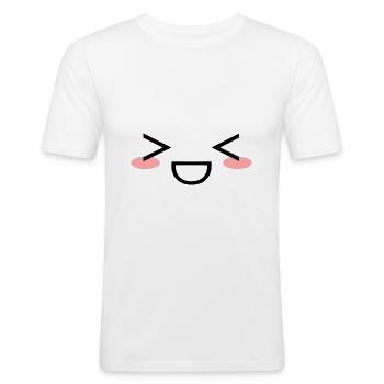 Kawaii - T-shirt près du corps Homme - blanc - Devant - Nik (191cm)