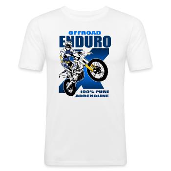 Enduro Offroad - Männer Slim Fit T-Shirt - Weiß - Vorne - Nik (191cm)