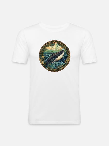 Whale - Men's Slim Fit T-Shirt - white