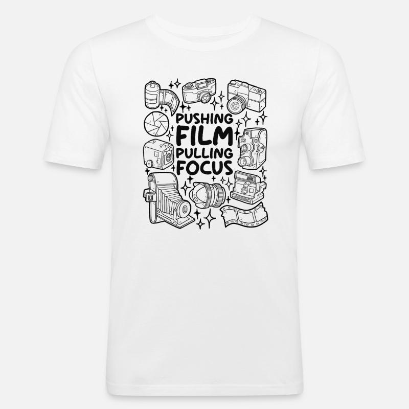 Pushing Film – Pulling Focus - Männer Slim Fit T-Shirt - Weiß
