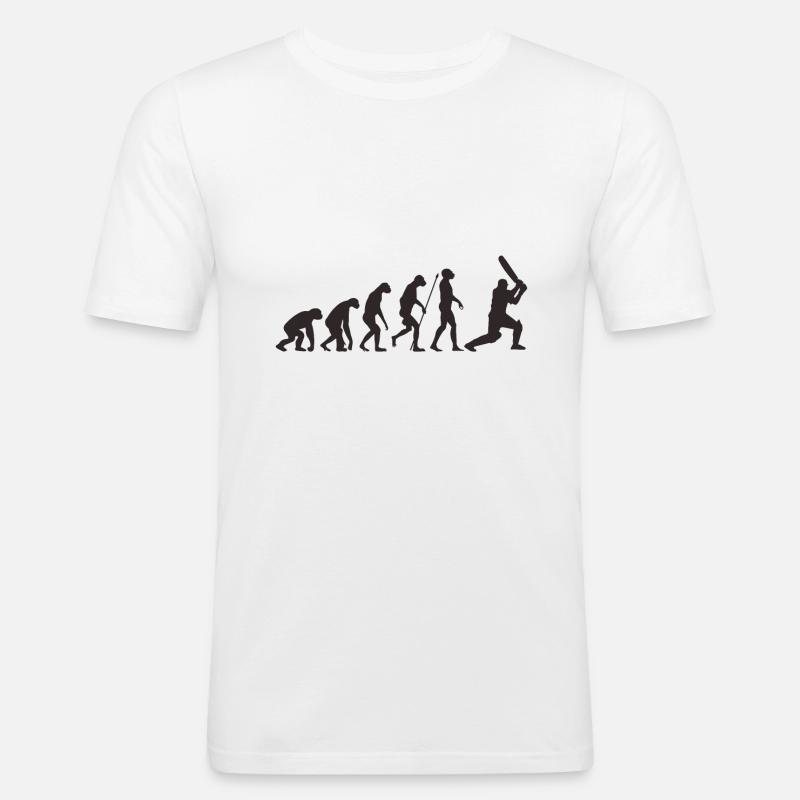 Cricket evolution - Men's Slim Fit T-Shirt - white