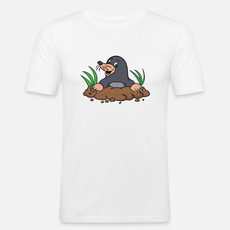 Mole comic cartoon gift idea - Men's Slim Fit T-Shirt - white