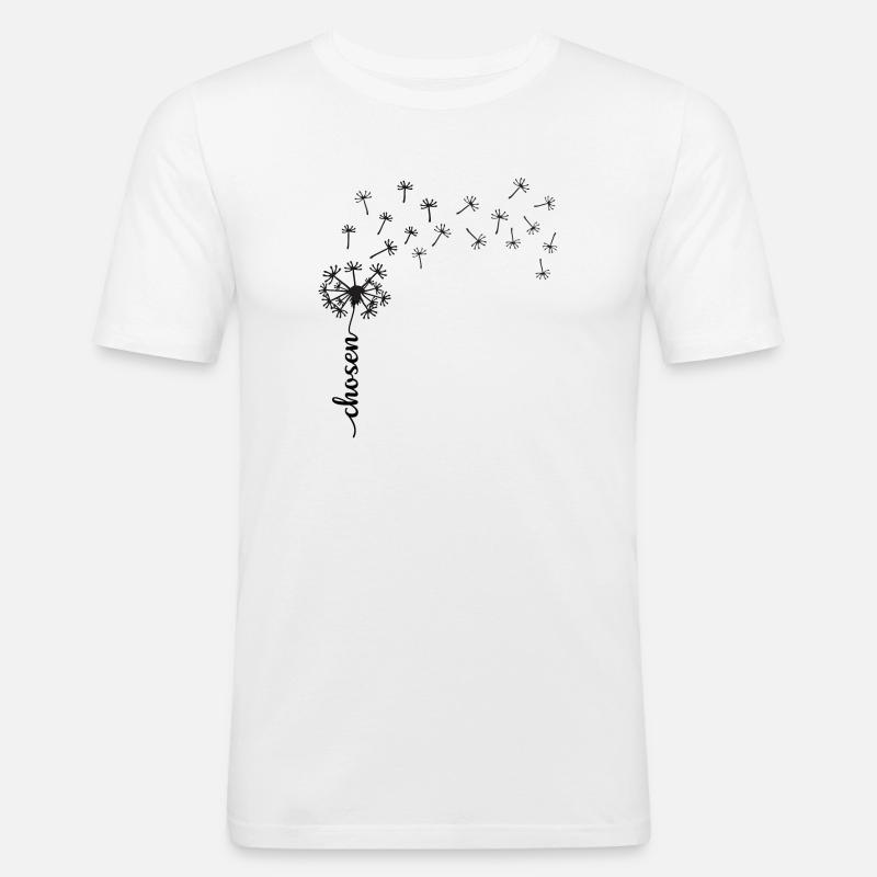 Gewähltes Löwenzahn-Design - Männer Slim Fit T-Shirt - Weiß