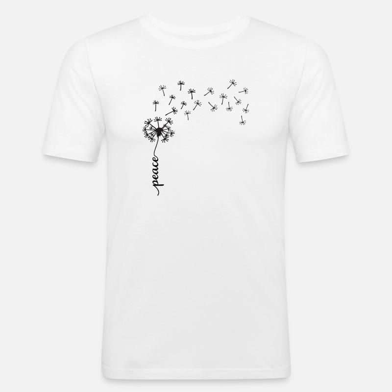 Conception du pissenlit Peace - T-shirt près du corps Homme - blanc