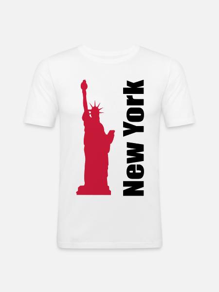 new york - Men's Slim Fit T-Shirt - white