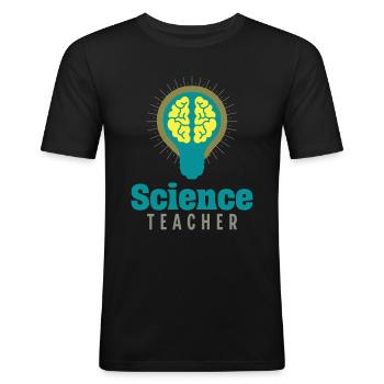 PROF des SVT-Lehrers Professor für Naturwissenschaften - Männer Slim Fit T-Shirt - Schwarz - Vorne - Nik (191cm)