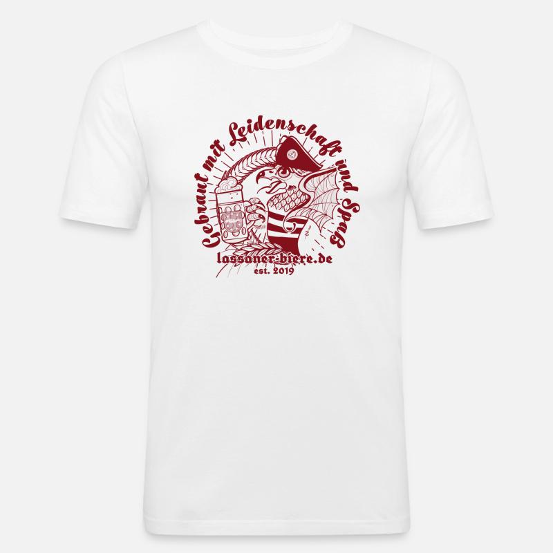 Lassaner Bierfreunde e.V. - Männer Slim Fit T-Shirt - Weiß