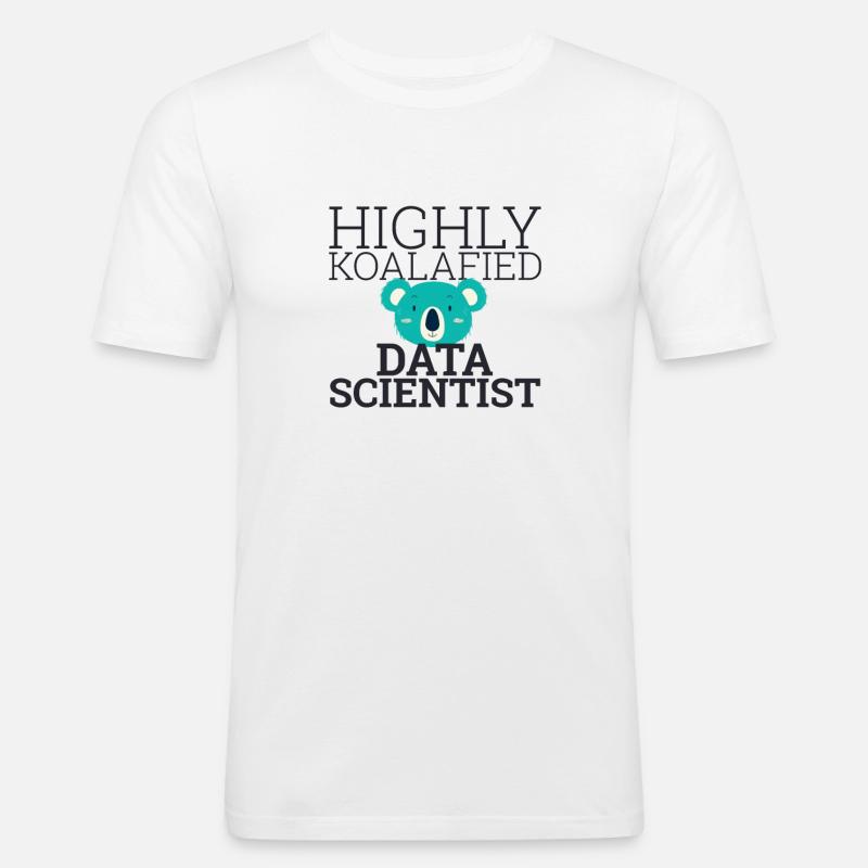 "Data Scientist Koalafied | Data Scientist" - Männer Slim Fit T-Shirt - Weiß