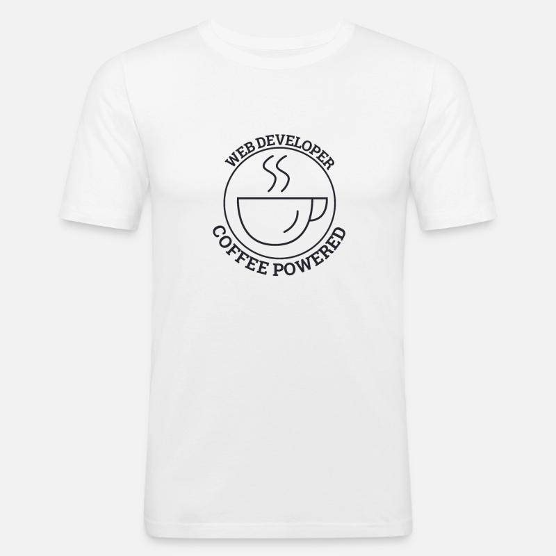 "Web Developer Coffee | Web Developer" - Men's Slim Fit T-Shirt - white