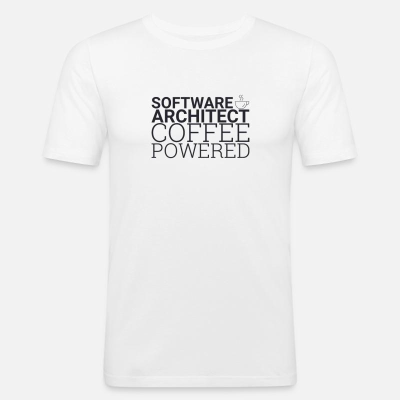 "Software Architect Coffee | Software Architektur" - Männer Slim Fit T-Shirt - Weiß