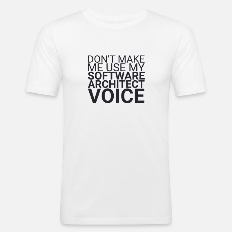 "Software Architect Voice | Software Architektur" - Männer Slim Fit T-Shirt - Weiß