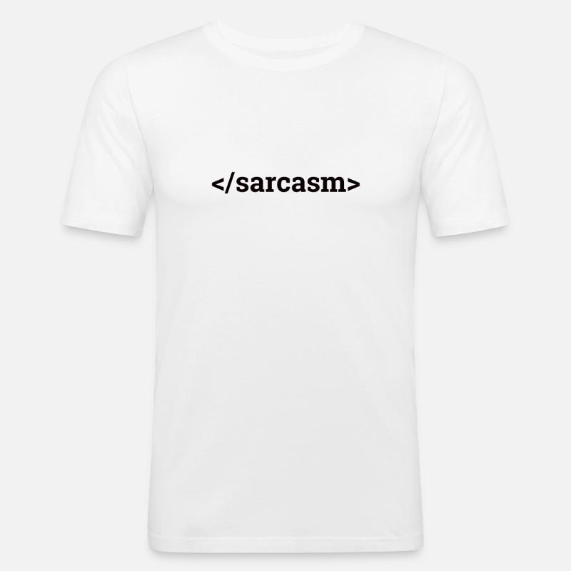 "Sarcasm | Informatik" - Männer Slim Fit T-Shirt - Weiß