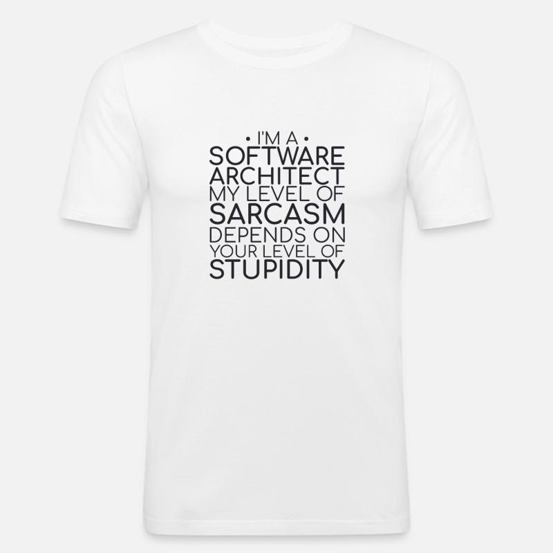 "Software Architect Sarcasm |Software Architektur" - Männer Slim Fit T-Shirt - Weiß