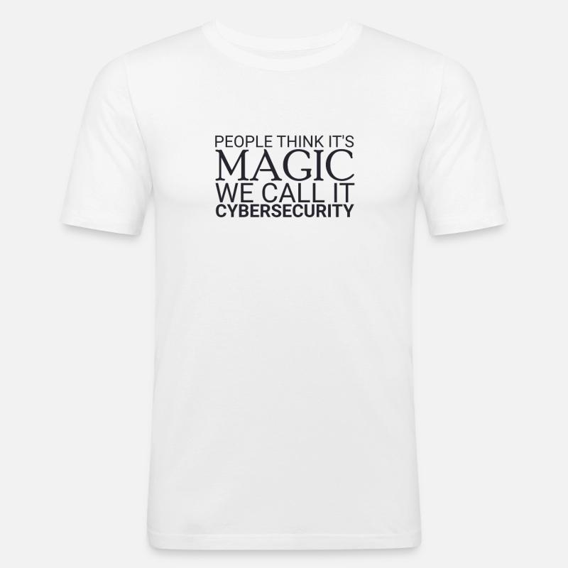 "Cybersecurity Magic | Cybersecurity" - Männer Slim Fit T-Shirt - Weiß