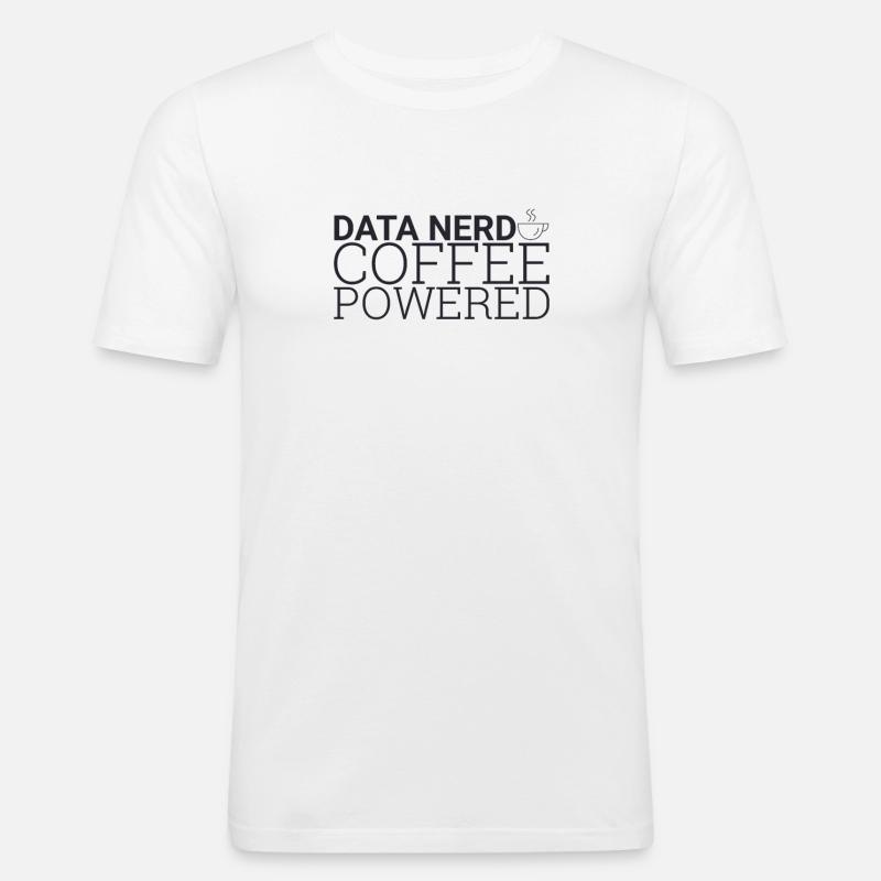 "Data Nerd Coffee | Data Science" - Männer Slim Fit T-Shirt - Weiß
