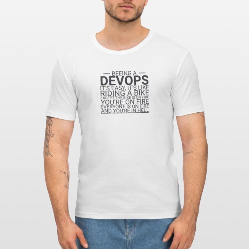 "DevOps Hell | Softwareentwicklung" Männer Slim Fit T-Shirt