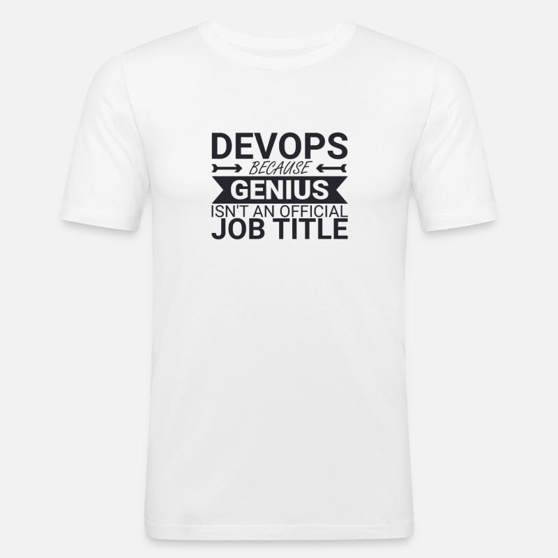 "DevOps Genius | Software Development" - Men's Slim Fit T-Shirt - white