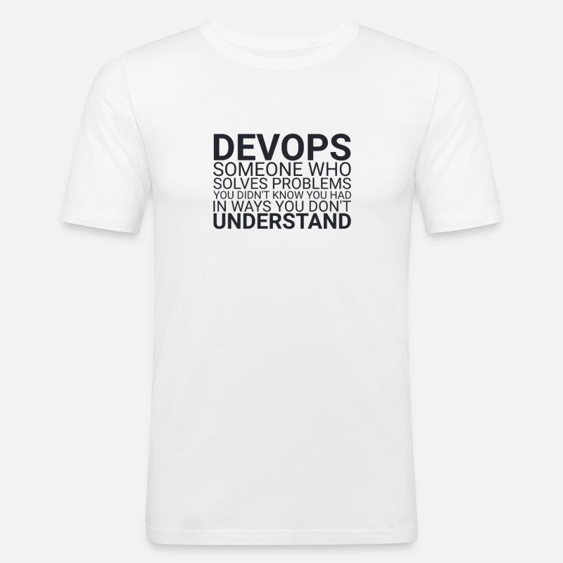 "DevOps Problem | Softwareentwicklung" - Männer Slim Fit T-Shirt - Weiß