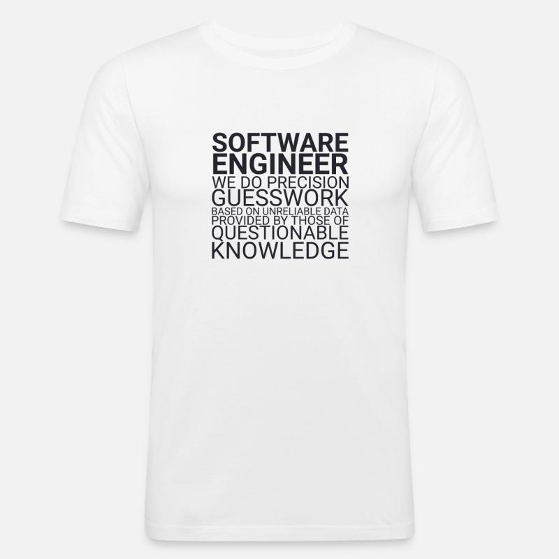 "Software Engineer Guesswork | Programming" - Männer Slim Fit T-Shirt - Weiß