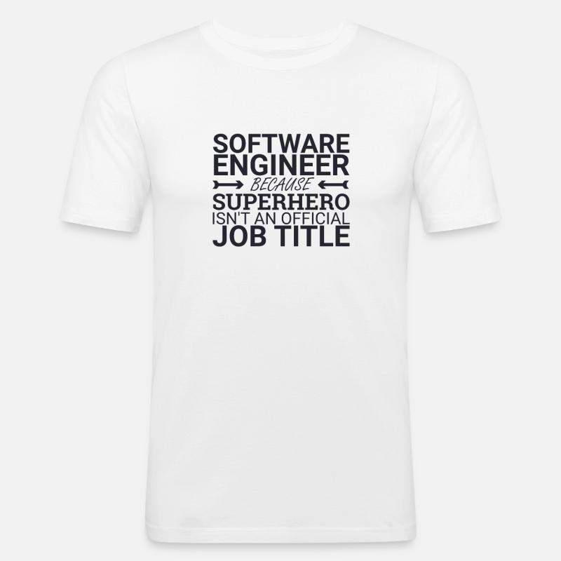 "Software Engineer Superhero | Programming" - Männer Slim Fit T-Shirt - Weiß