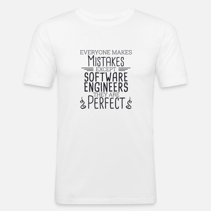 "Software Engineer Perfect | Programming" - Männer Slim Fit T-Shirt - Weiß