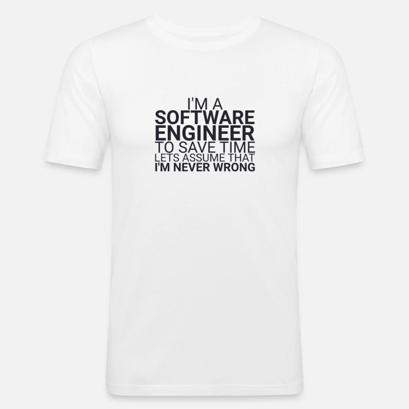 "Software Engineer Time | Programming" - Männer Slim Fit T-Shirt - Weiß