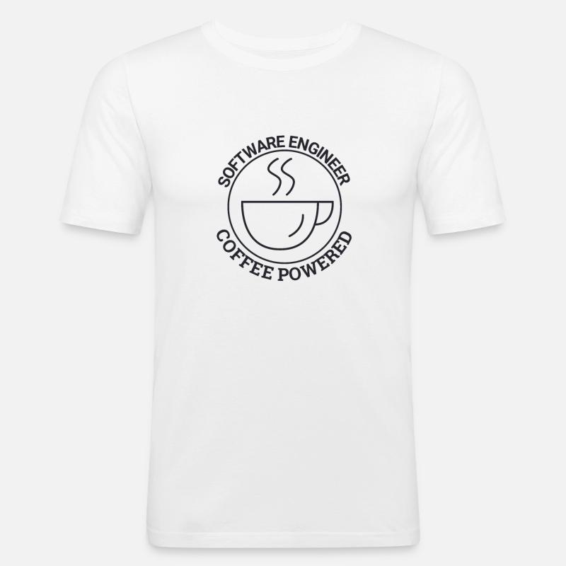 "Software Engineer Coffee | Programming" - Männer Slim Fit T-Shirt - Weiß