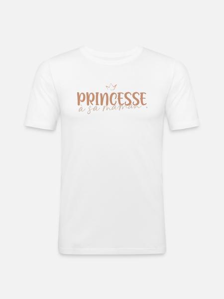 Princesse à sa maman - T-shirt près du corps Homme - blanc
