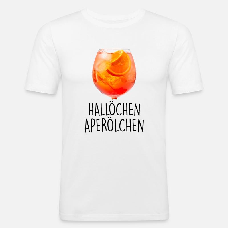 Hallöchen Aperölchen Sommerdrink Aperitif - Männer Slim Fit T-Shirt - Weiß