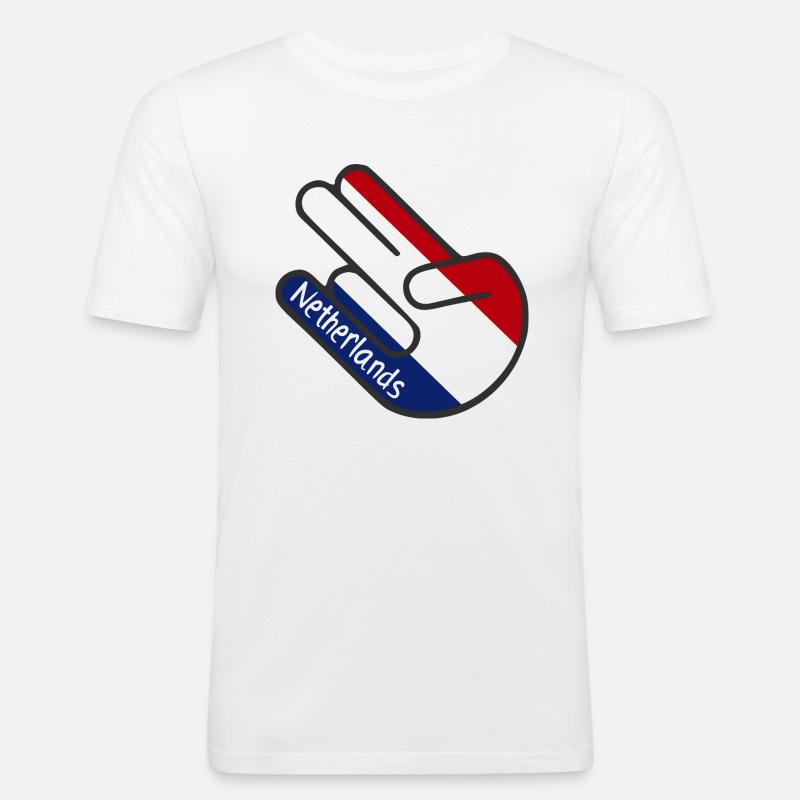 Shocker Netherlands Geschenk - Männer Slim Fit T-Shirt - Weiß