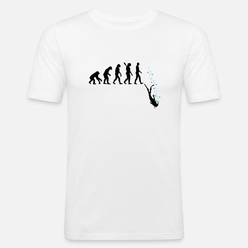 Tauchen Evolution Taucher Lustig Geschenk - Männer Slim Fit T-Shirt - Weiß