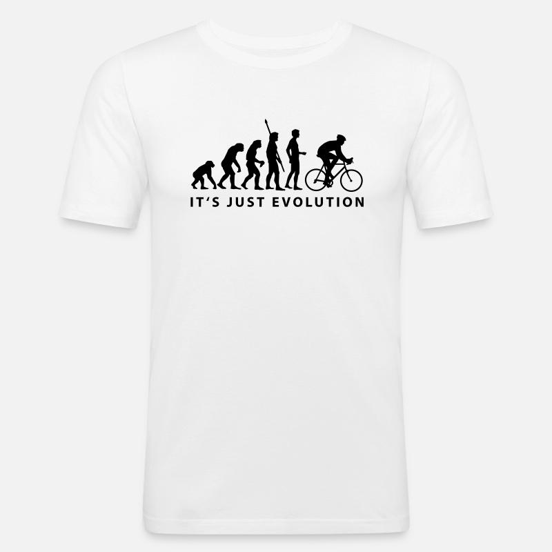 evolution_radfahrer_b - Men's Slim Fit T-Shirt - white
