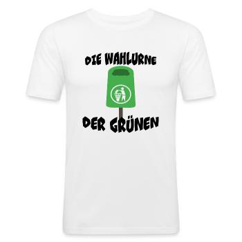 Annalena Baerbock Grüne Grünen Wahl Partei - Männer Slim Fit T-Shirt - Weiß - Vorne - Nik (191cm)