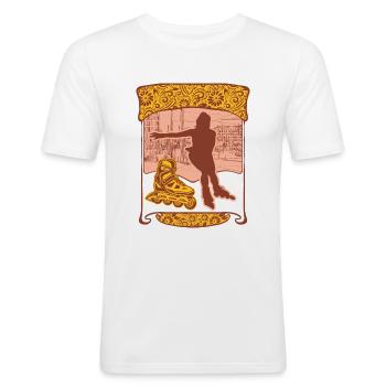 Rollerblades Shirt, Drôle de Rollerblading Girl - T-shirt près du corps Homme - blanc - Devant - Nik (191cm)