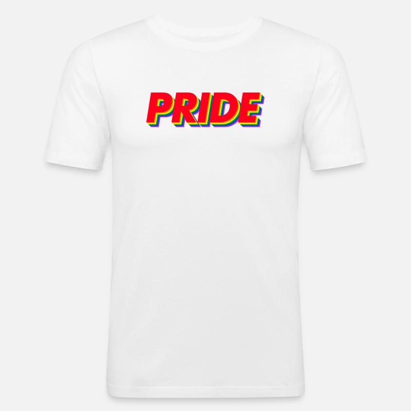 Pride 3D Regenbogenfarben - Männer Slim Fit T-Shirt - Weiß