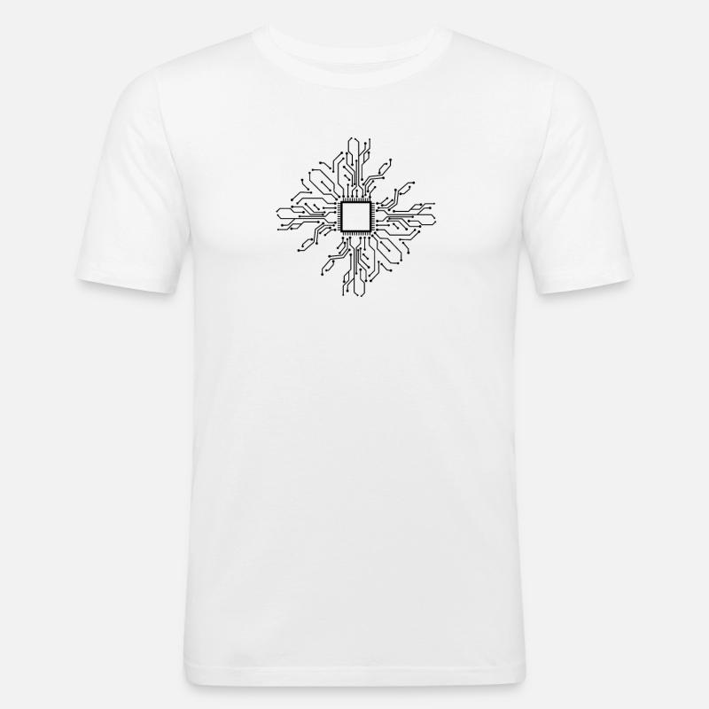 Electronics Technician PCB CPU - Men's Slim Fit T-Shirt - white
