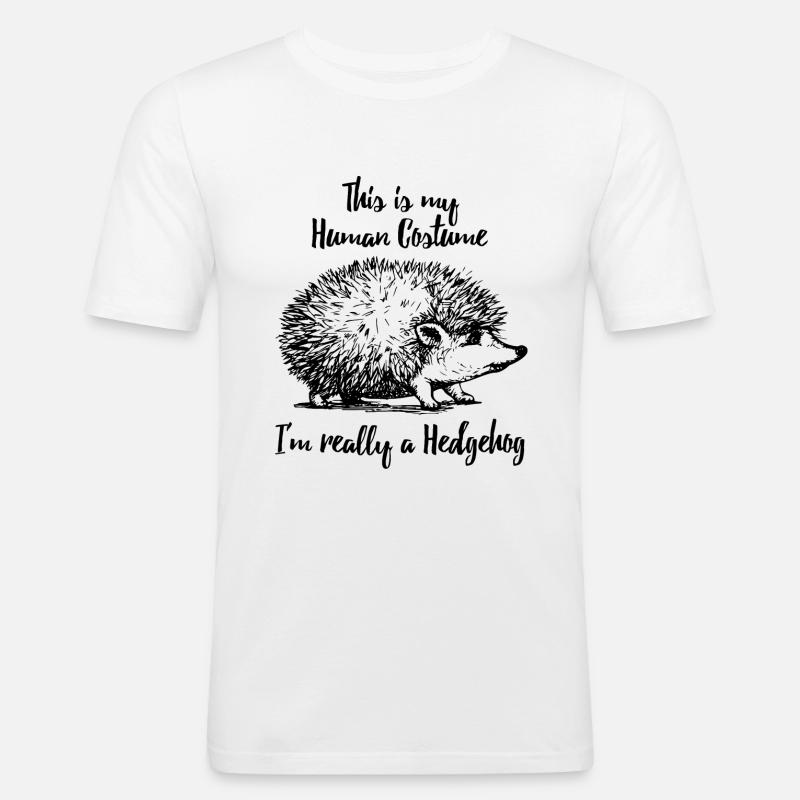 Igel - Männer Slim Fit T-Shirt - Weiß