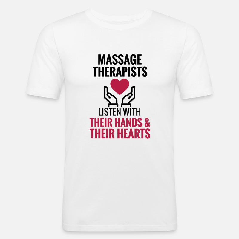 Masseurin Geschenkidee Massagetherapeutin Massage - Männer Slim Fit T-Shirt - Weiß