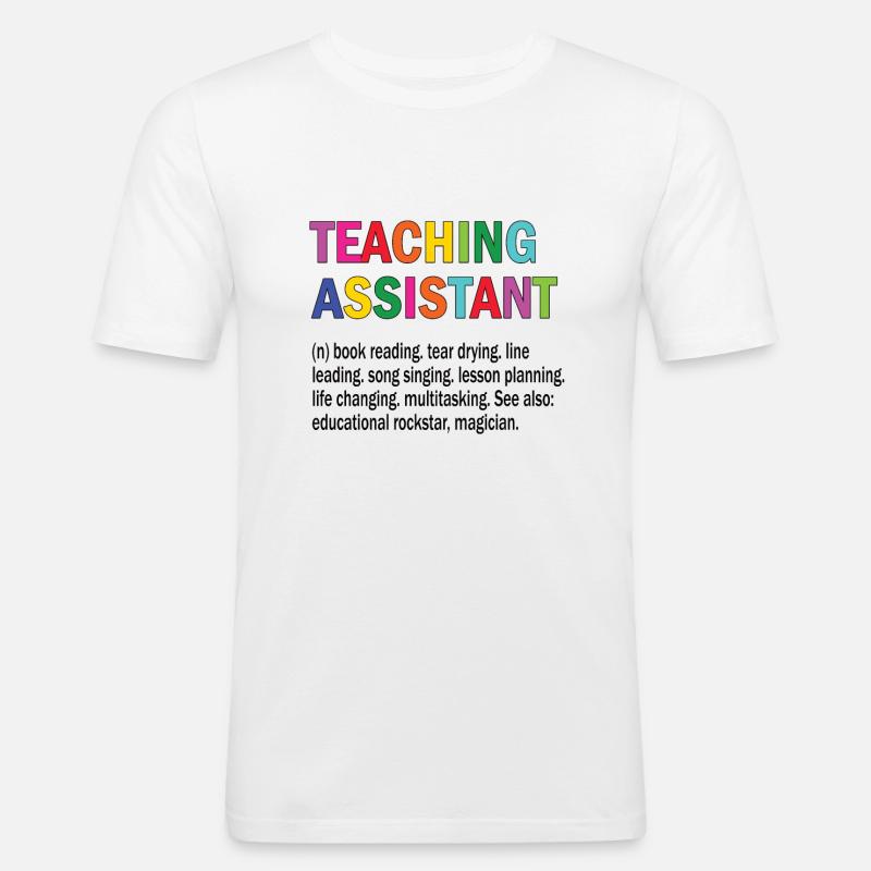 Lehrassistent Hilfslehrer Pädagogischer Assistent - Männer Slim Fit T-Shirt - Weiß