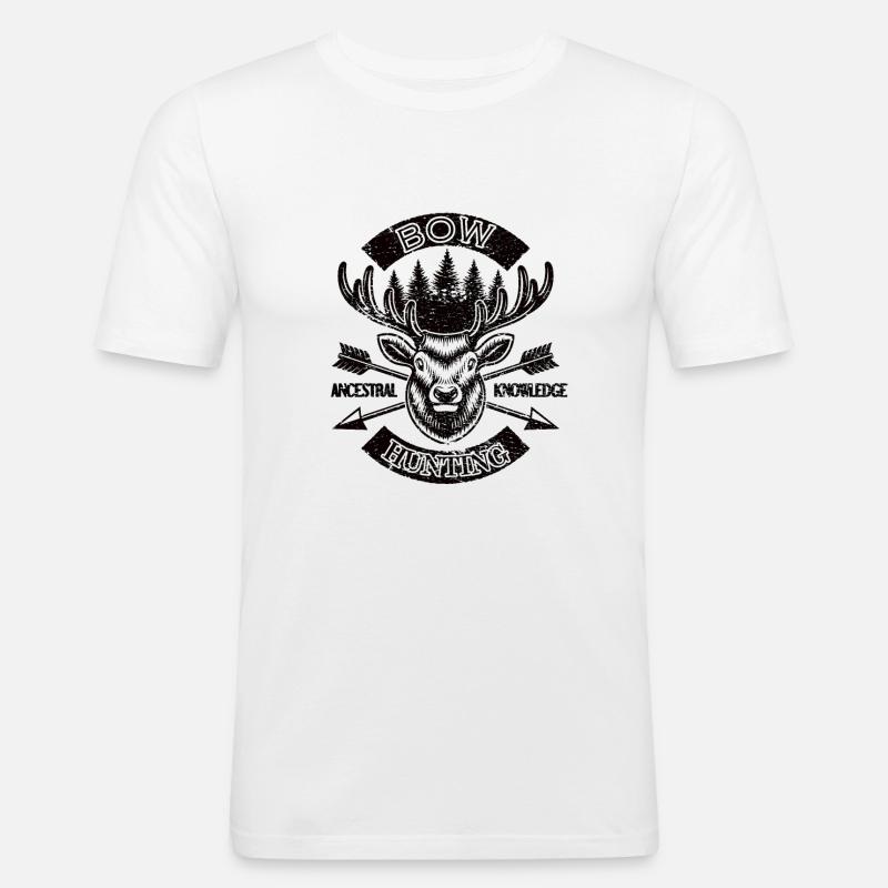 Bogenjagd Bogenschießen Jagd Bogenschütze Jäger - Männer Slim Fit T-Shirt - Weiß