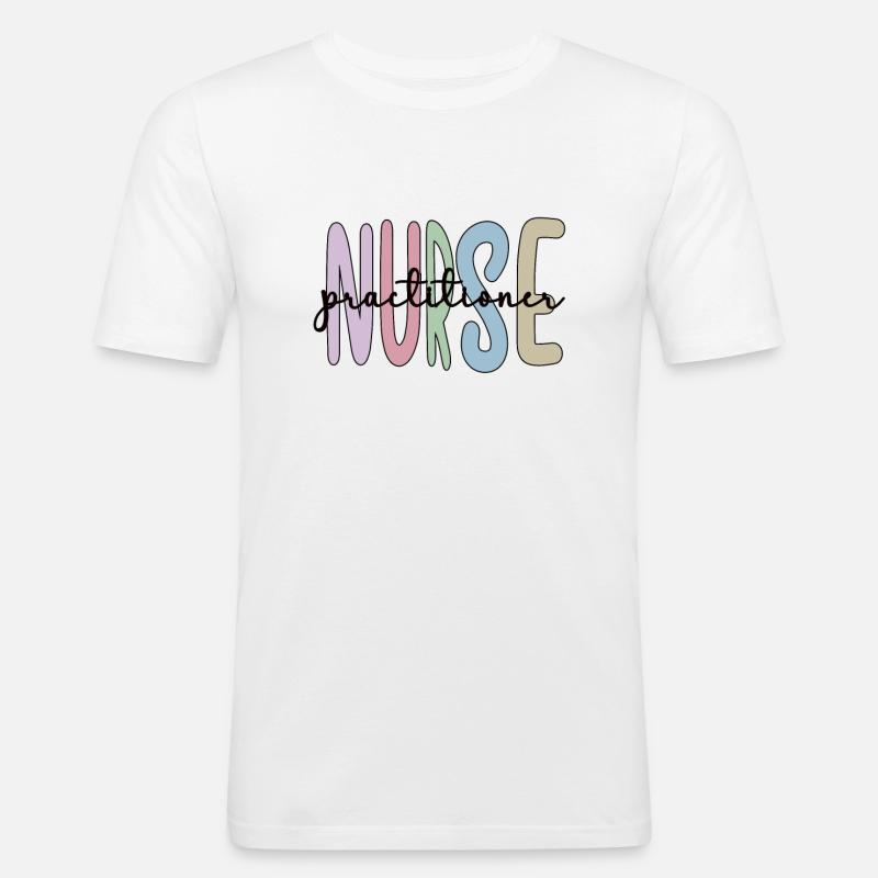 Nurse Practitioner Abschluss Krankenpflegerin - Männer Slim Fit T-Shirt - Weiß