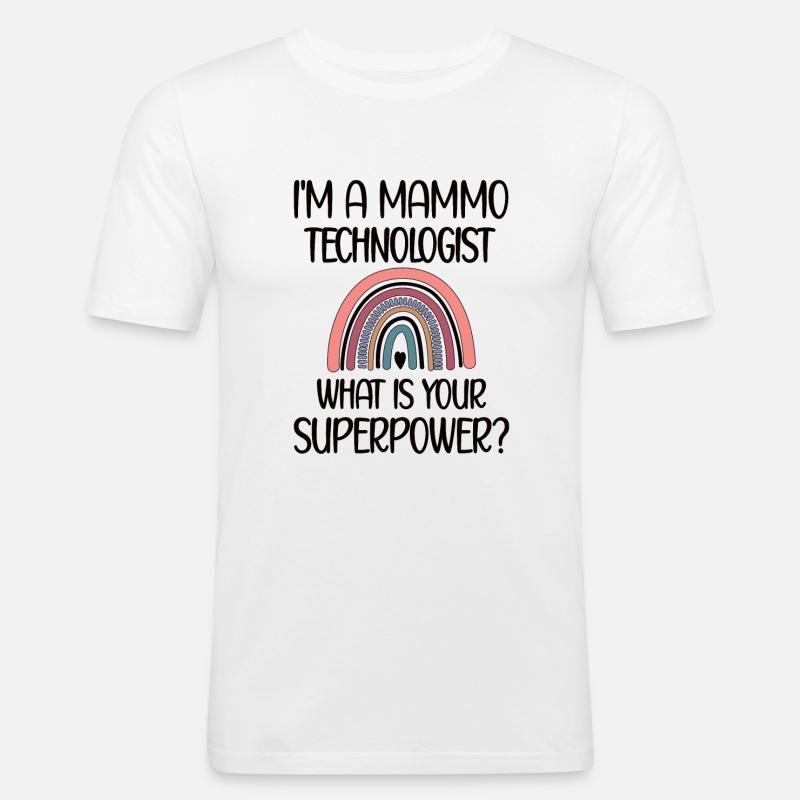 Mammo Tech Recognition Mammography Technician - Men's Slim Fit T-Shirt - white