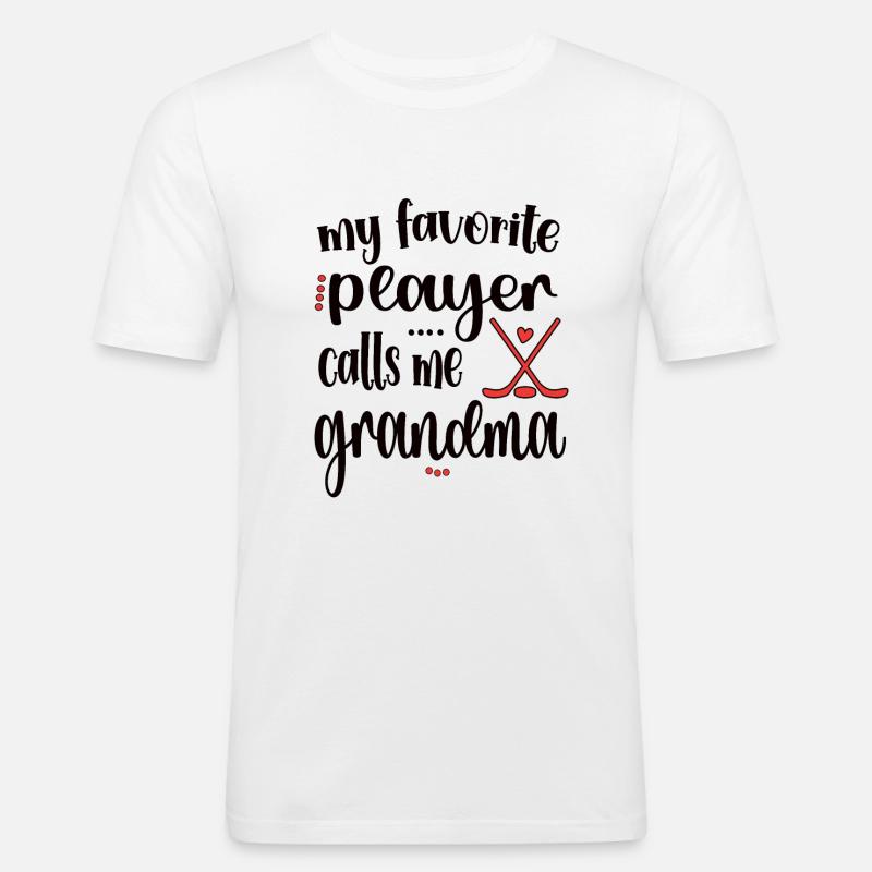 Eishockey-Großmutter Eines Eishockeyspielers - Männer Slim Fit T-Shirt - Weiß