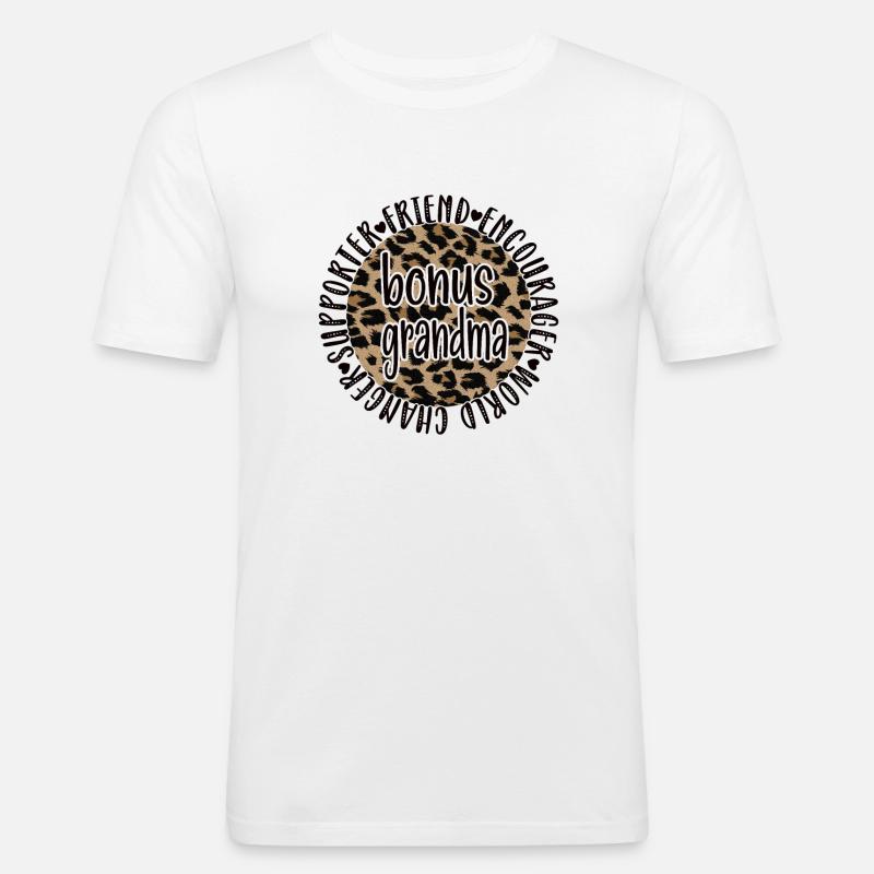 Stolze Bonus-Oma Beste Stiefgroßmutter Geschenk - Männer Slim Fit T-Shirt - Weiß