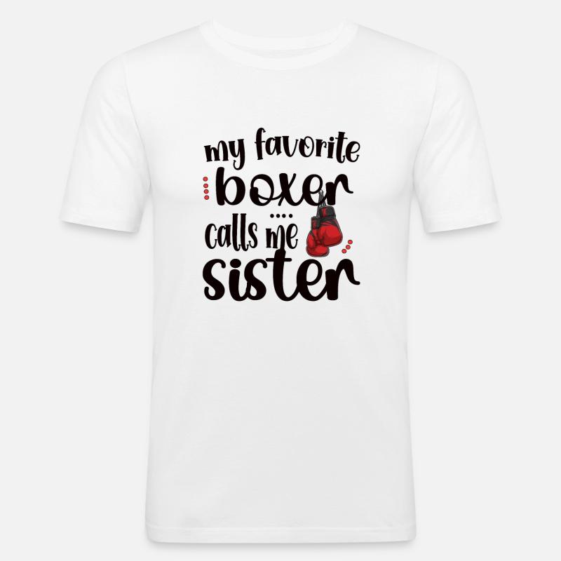 Boxschwester Stolze Box-Schwester Boxer Geschenk - Männer Slim Fit T-Shirt - Weiß